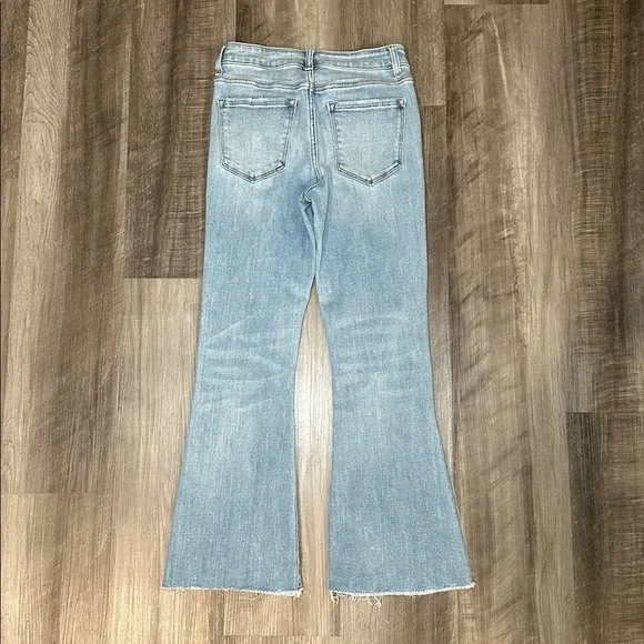 Flying Monkey Mid Rise Crop Kick Flare with Side Slit Jeans - 25 - Picture 2 of 7